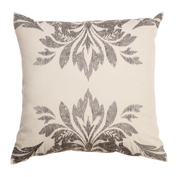 Arden Selections Home 20" Throw Pillow Cream and Grey Embroidered